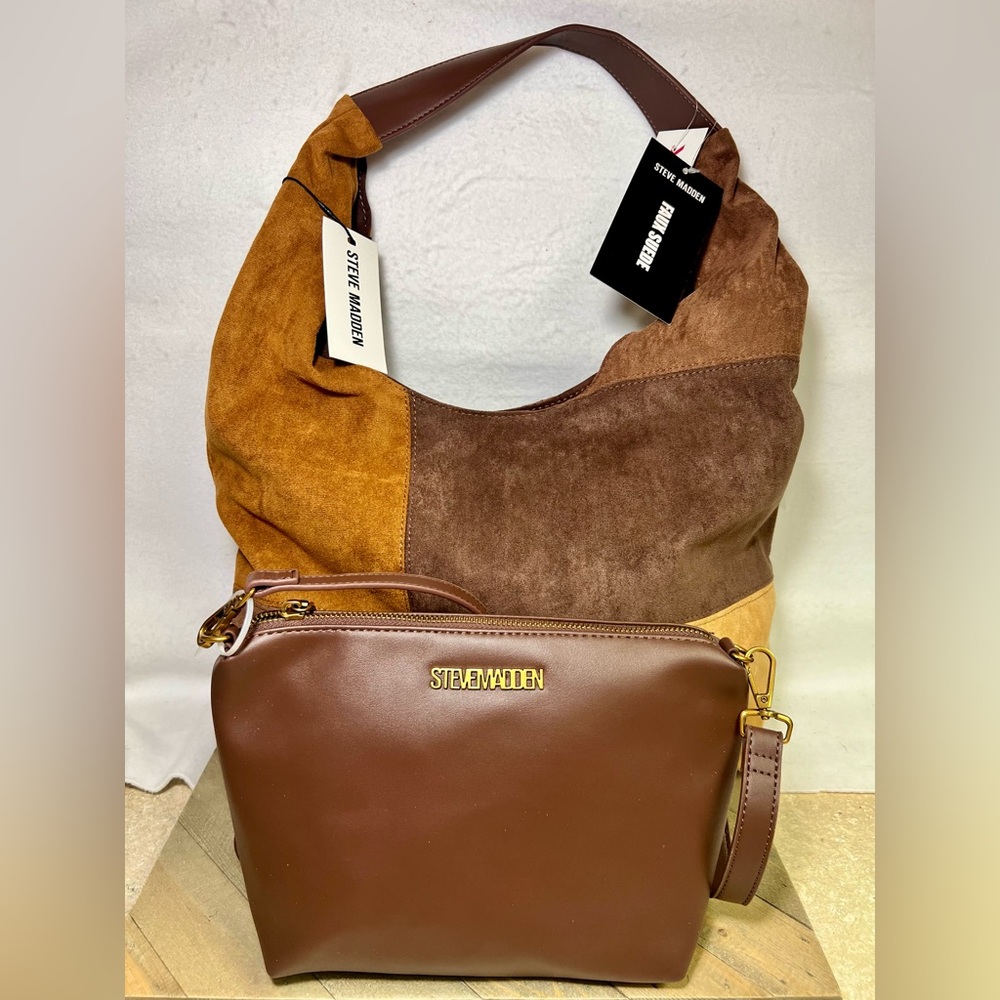 Steve Madden Patchwork Hobo Bag Set - Picture 2 of 9